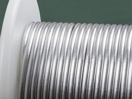Close up of a spool of Indium Corporation for Indium Wire Extrusion.